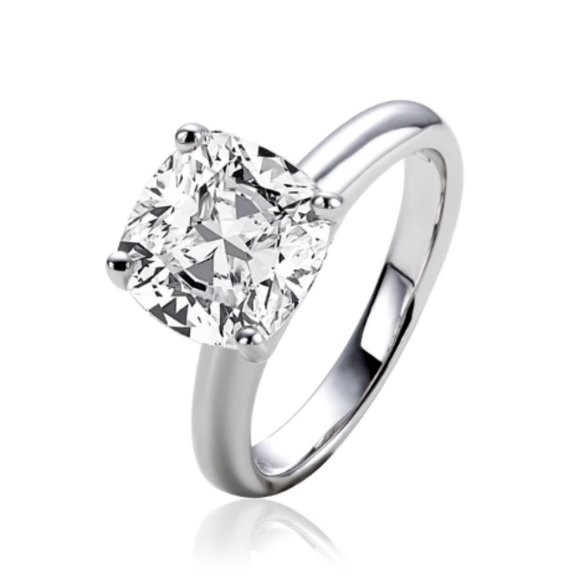 Certified 3.5 ct. t.w. Moissanite Diamond Cushion Cut Engagement Ring NEW - Picture 4 of 13
